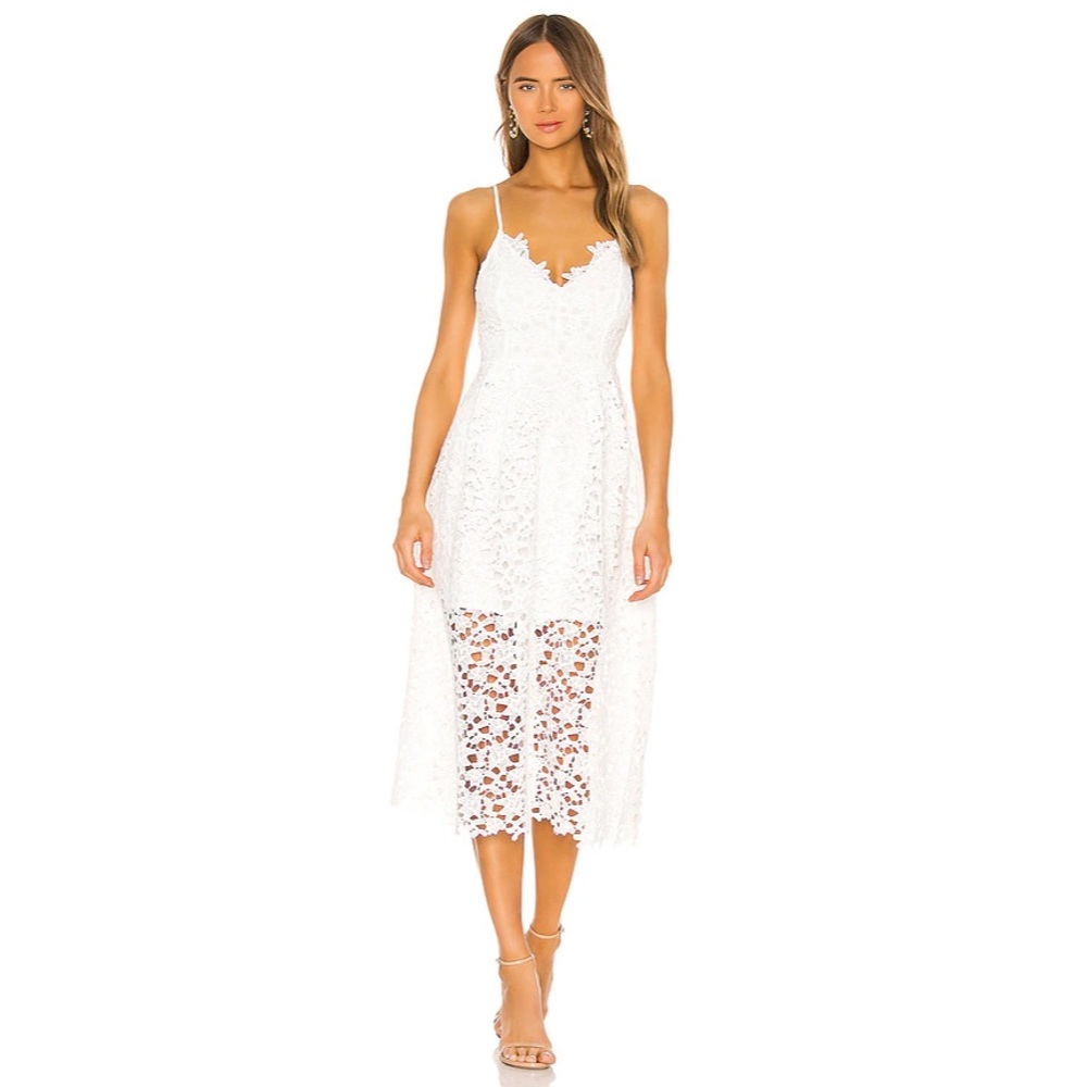 NWT ASTR Lace Midi Dress | White | Size Large